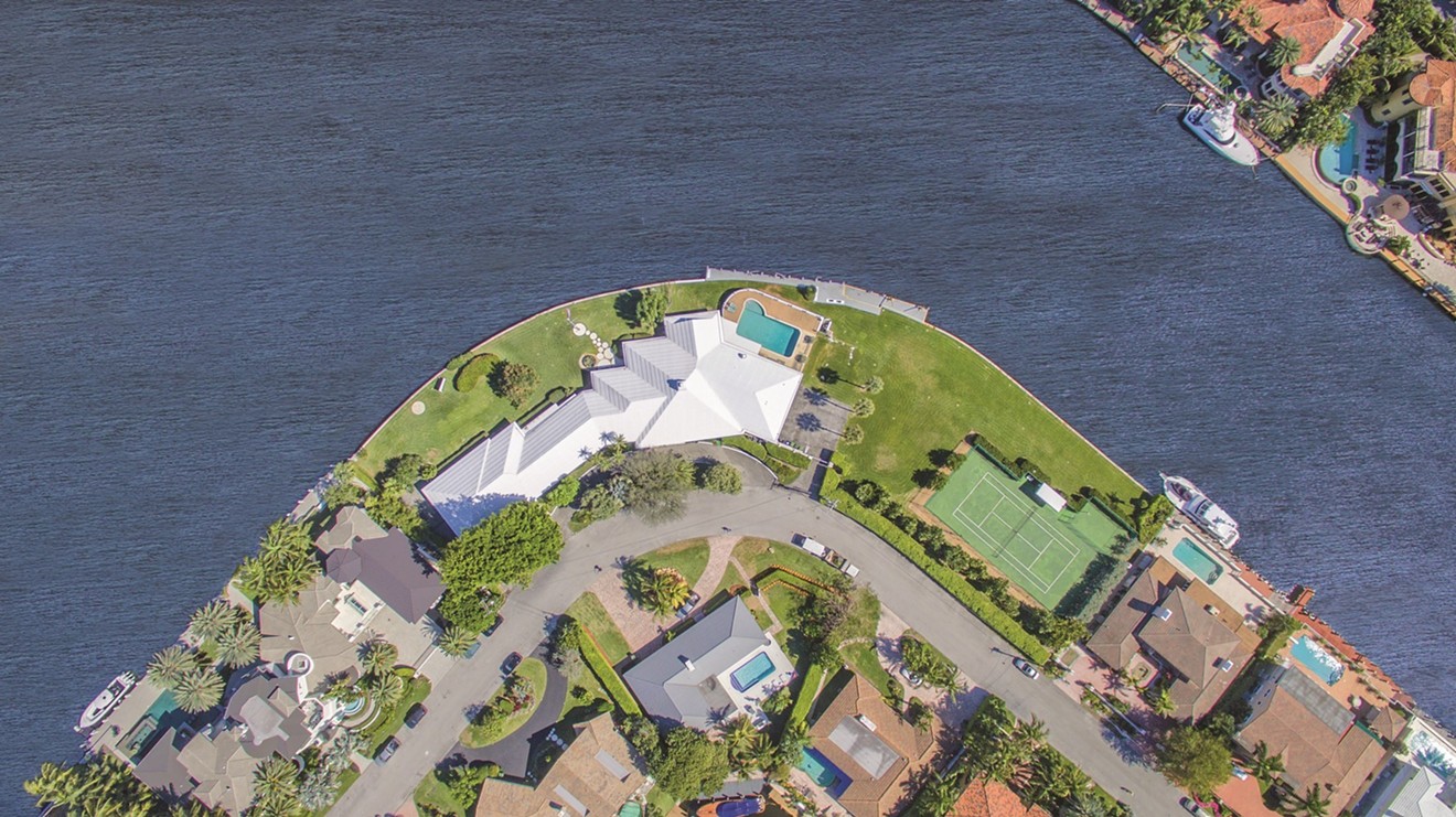 Aerial of a $25 million estate, built for the granddaughter of Oscar Meyer, that will be used as an Art Fort Lauderdale venue next week.
