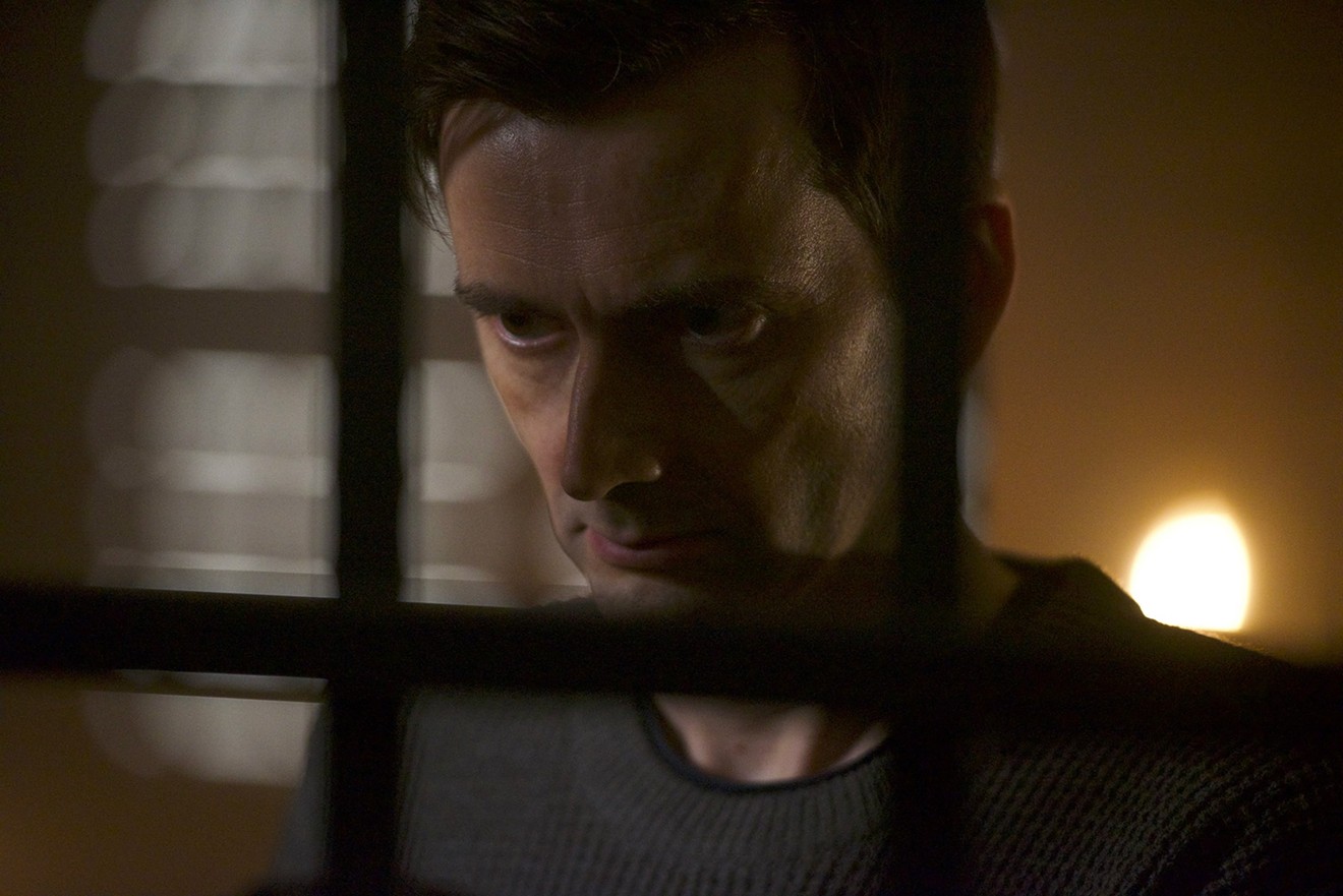 Acclaimed Scottish actor David Tennant, revealing a perfect American accent, plays seething, calculating villain Cale Erendreich in director Dean Devlin's new thriller Bad Samaritan.
