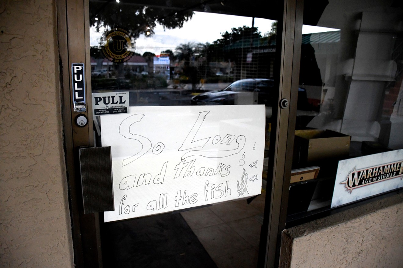 Loot Games & Comics in Coral Springs recently closed. Its sign  made reference to The Hitchhiker’s Guide to the Galaxy.