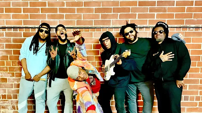 Press photo of a rock band