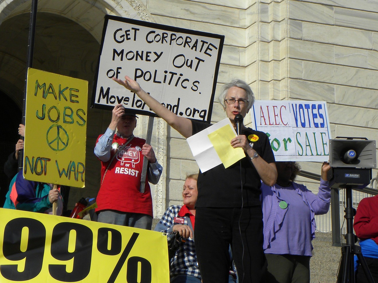 A 2012 protest against ALEC, the American Legislative Exchange Council.