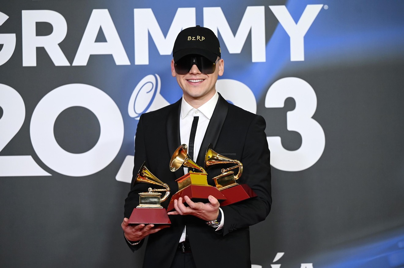 Bizarrap won "Song of the Year," "Best Pop Song," and "Best Urban Song" at the 24th annual Latin Grammy Awards in Sevilla, Spain, last year.