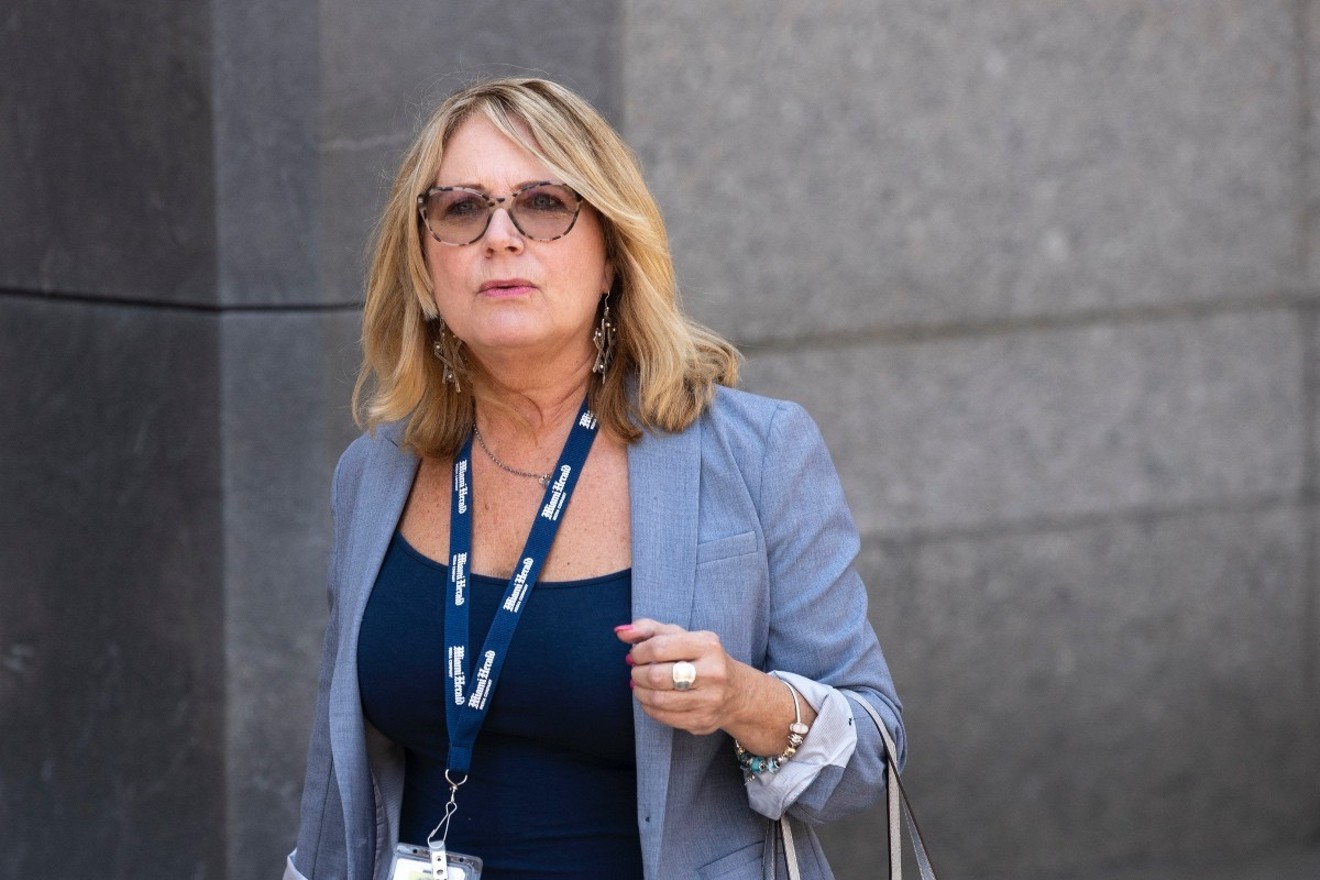 Miami Herald reporter Julie K. Brown exits federal court following a bail hearing for Jeffrey Epstein on July 15, 2019.