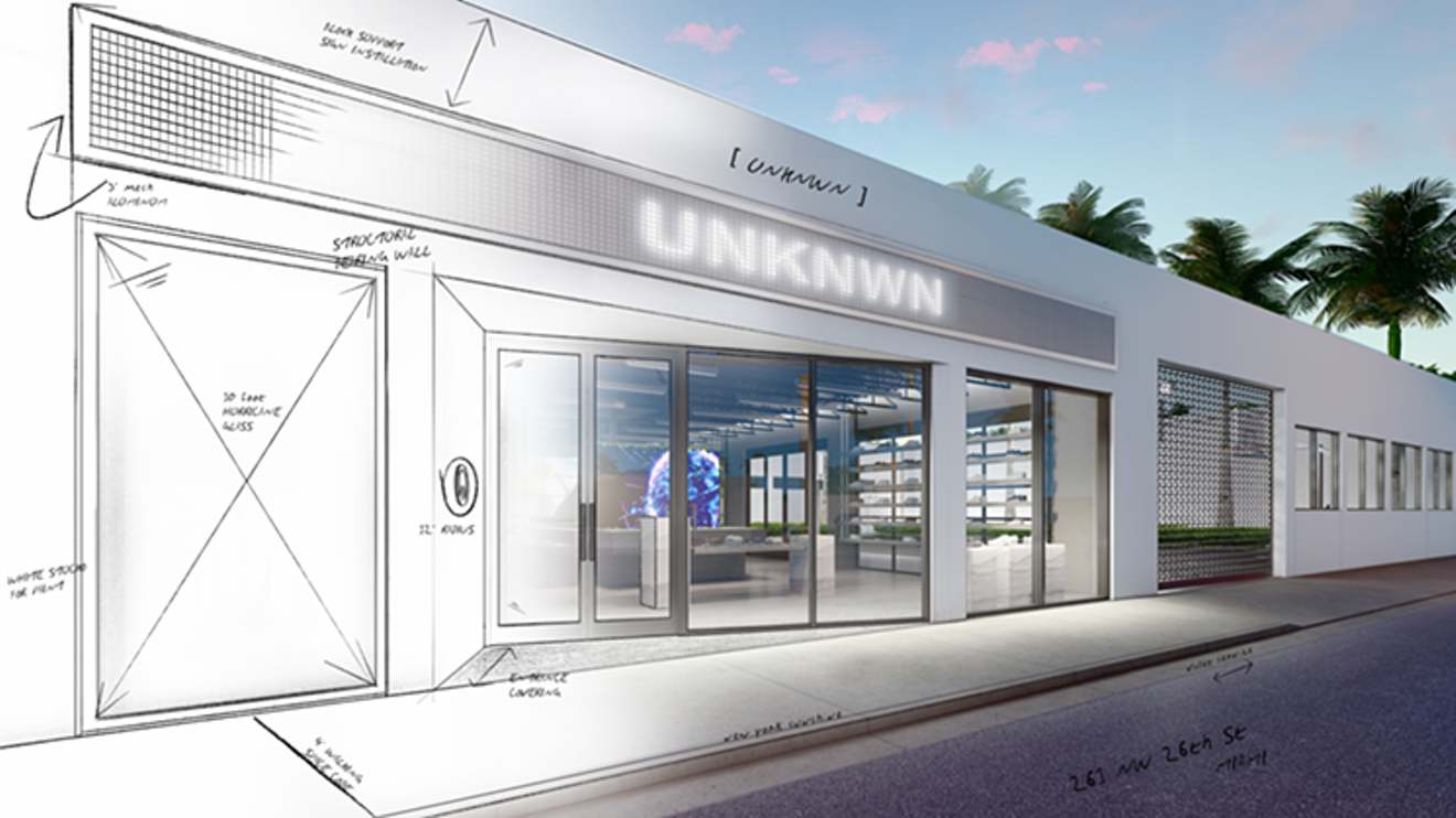 An artist's rendering of the new Unknwn set to open in Miami's Wynwood district in December.