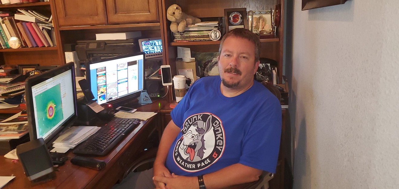 Mike Boylan of Mike's Weather Page at his home forecasting station in Oldsmar, Florida.