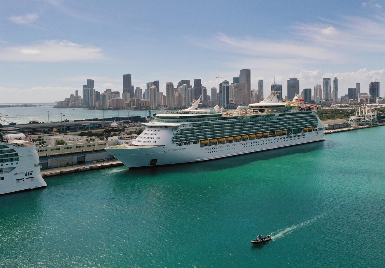 Royal Caribbean has been sued twice in the last eight months over separate incidents of alleged sexual misconduct aboard Navigator of the Seas, seen here docked in PortMiami.
