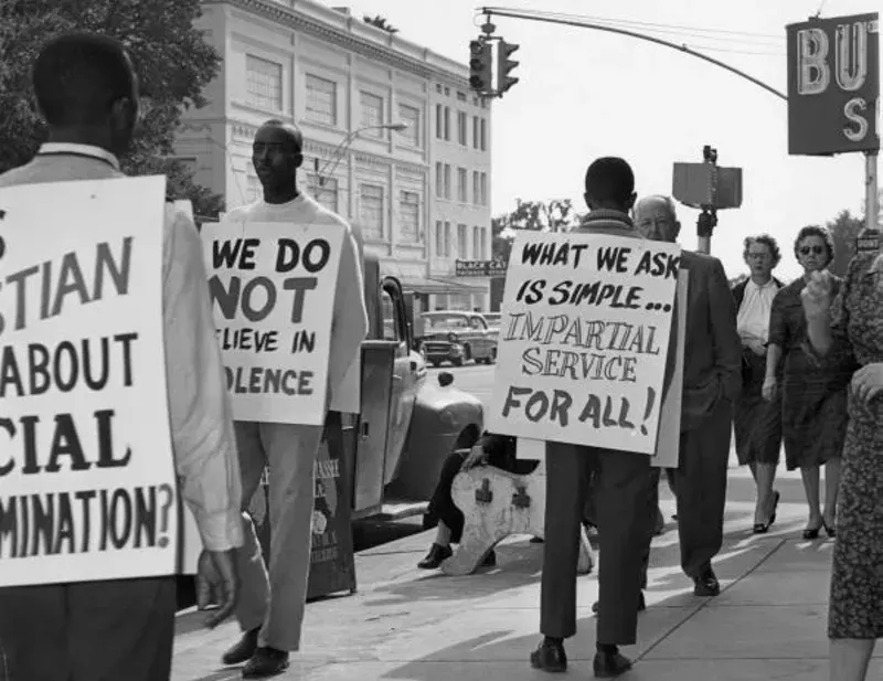 Image: Boycott and picketing of downtown stores, Tallahassee, 1960.