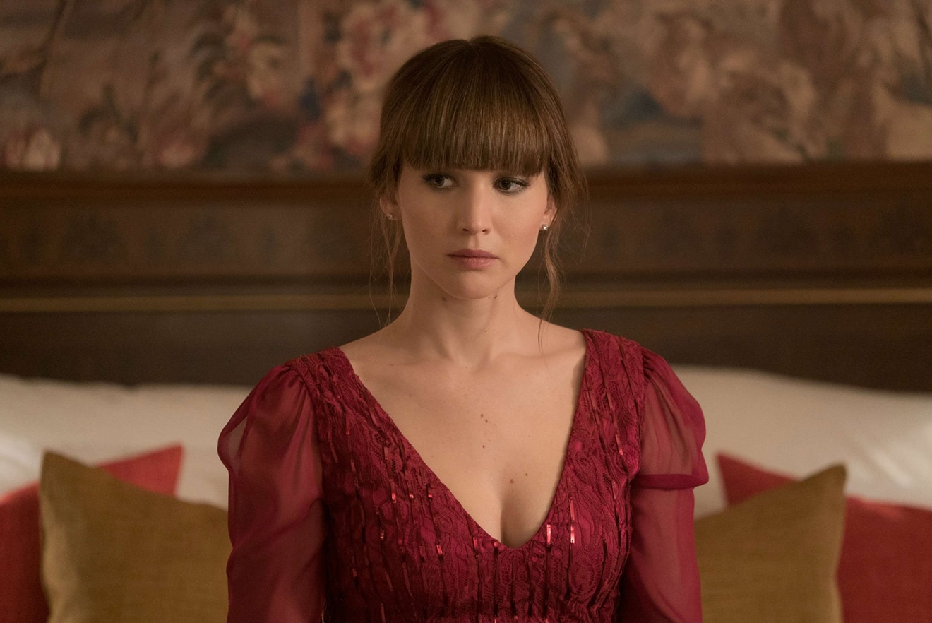 Jennifer Lawrence stars in Red Sparrow as Dominika Egorova, a Russian ballerina who is forced to go to spy school, where her education seems to cover nothing but getting naked in front of people.