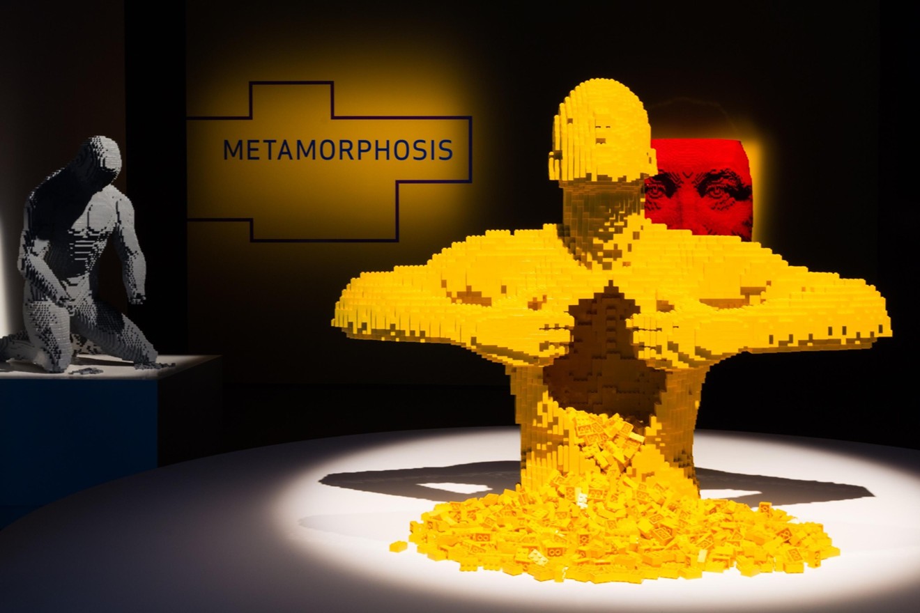 Nathan Sawaya's Lego sculpture, Yellow, will be on display at "The Art of the Brick."