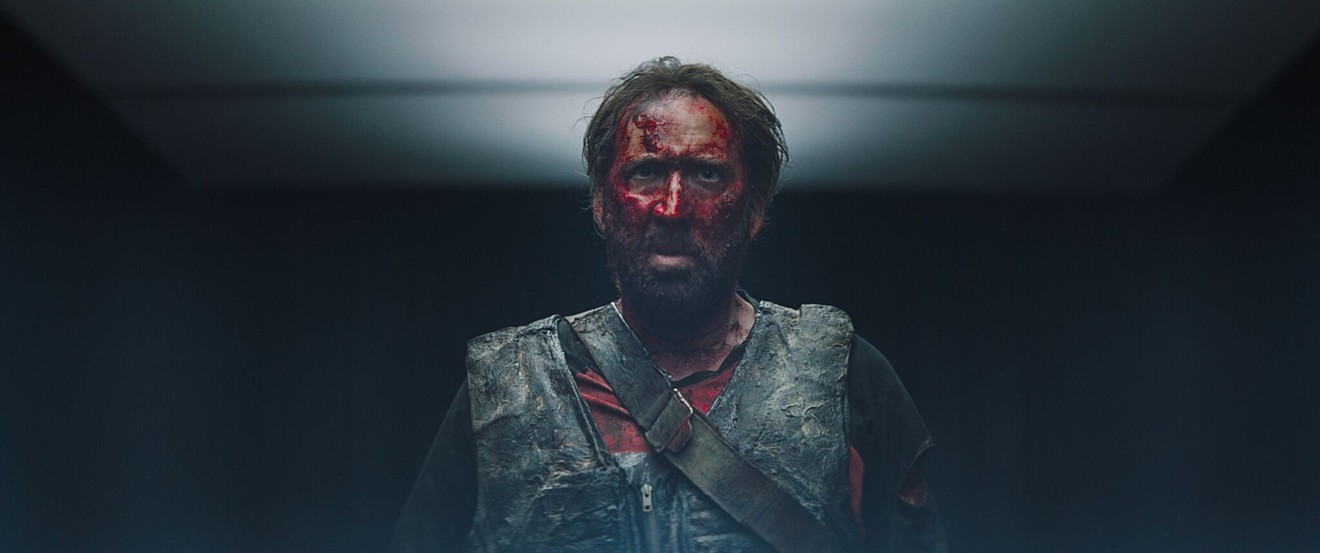 In Panos Cosmatos' Mandy, Nicolas Cage's beardo lumberjack Red Miller is out for blood — and lots of it — to avenge the death of his woman by leather-clad, demon-armored killers.