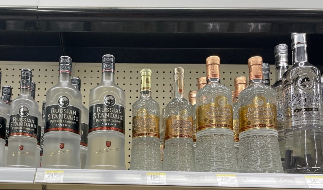 Bottles of Russian Standard vodka at a Walgreens store in Hollywood.
