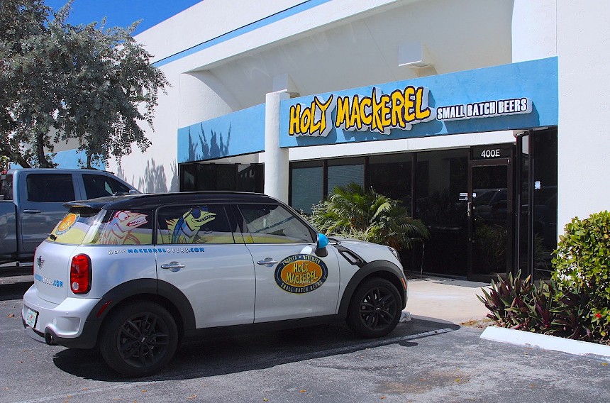 The Holy Mackerel tasting room and nanobrewery is now open in Pompano Beach. - PHOTO BY NICOLE DANNA