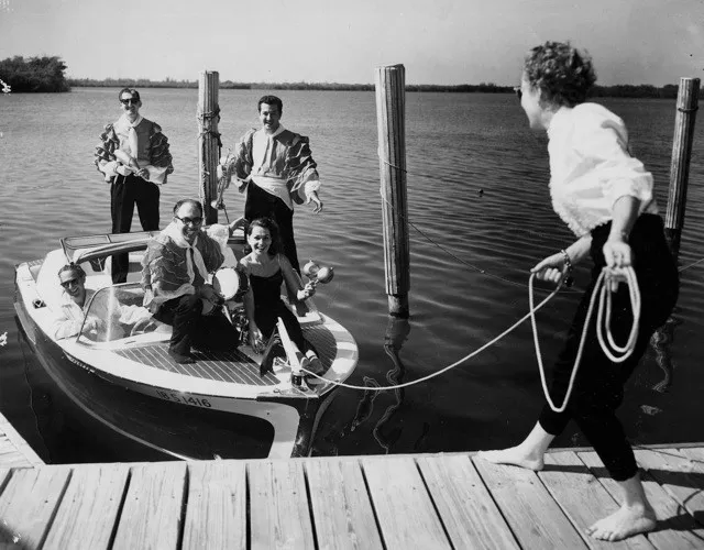 Rey Baumel, better known as "Rey Mambo," on his way to a gig in Miami Beach. - MALECÓN FILMS / THE MAMBONIKS