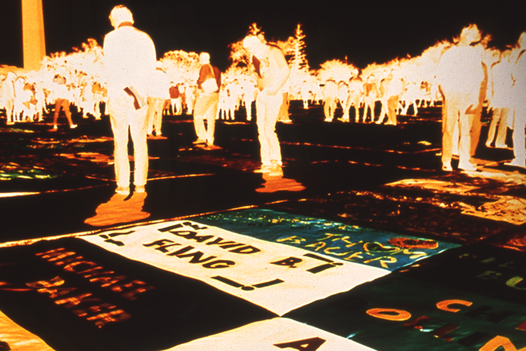 Lola Flash's "Aids Quilt, 1987," a 30- by 20-inch dye-infused pigment print on coated aluminum, is featured in the upcoming Frost exhibition. - PHOTO COURTESY LOLA FLASH
