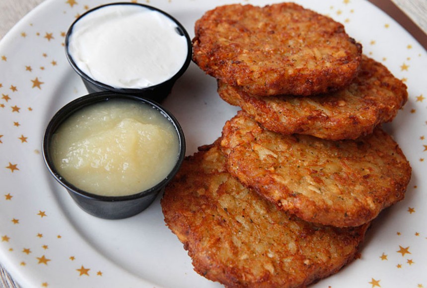 The wildly popular potato pancakes at Checkers Old Munchen. - PHOTO BY CANDACE WEST