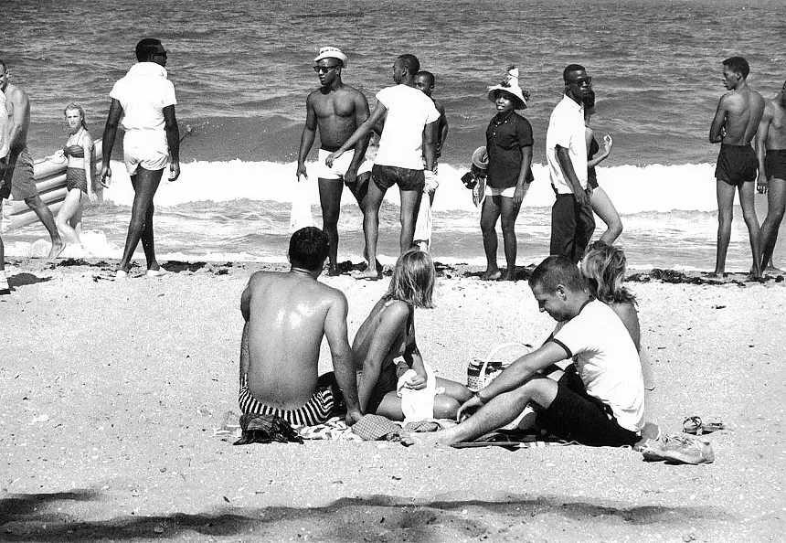 Black demonstrators stage a "wade-in" in Fort Lauderdale in 1961. See more photos of Florida's black history here. - PHOTO VIA STATE ARCHIVES OF FLORIDA