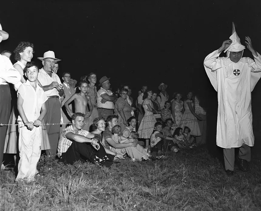 A KKK rally in Florida in 1956. See more photos of Florida's black history here. - PHOTO BY RED (BENJAMIN L.) KERCE / STATE ARCHIVES OF FLORIDA