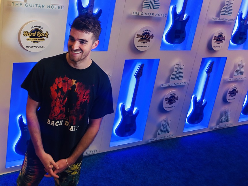 Andrew Taggert of The Chainsmokers makes an appearance at the opening of Hard Rock Hollywood's Guitar Hotel. - PHOTO BY JESSE SCOTT