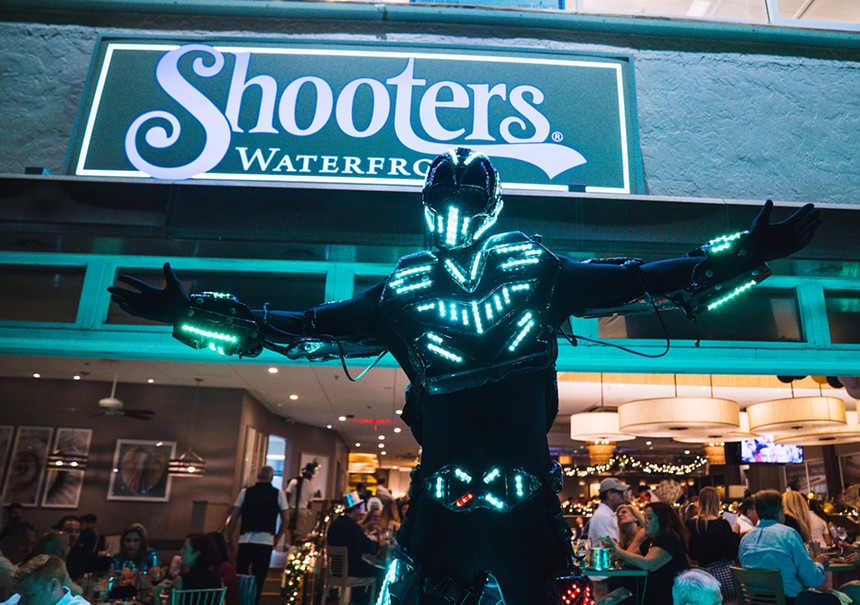 LED robot musicians perform at Shooters Waterfront. - PHOTO COURTESY OF SHOOTERS WATERFRONT