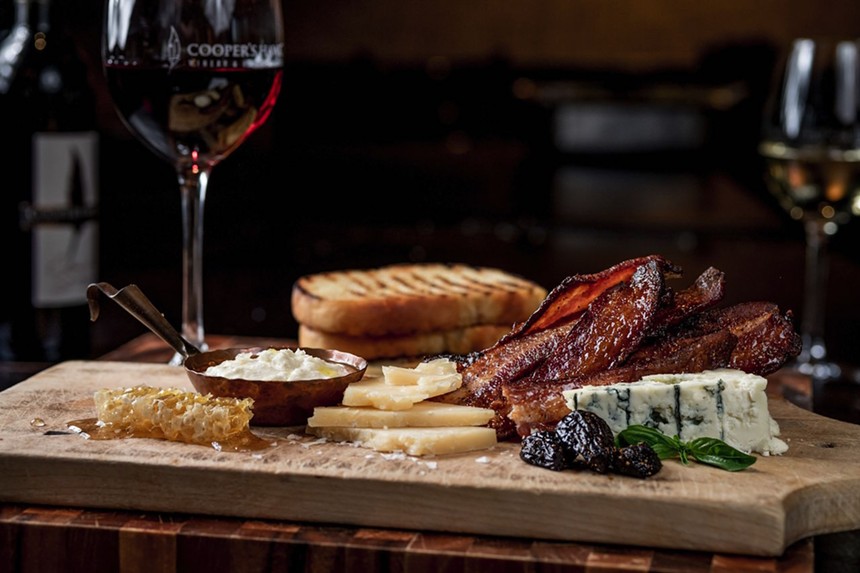 Candied bacon and artisan cheese at Cooper's Hawk. - COOPER’S HAWK WINERY & RESTAURANTS