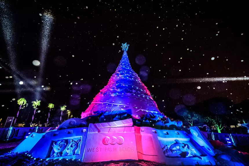 West Palm Beach's famous Christmas tree is made of 700 tons of sand. - PHOTO COURTESY OF THE CITY OF WEST PALM BEACH