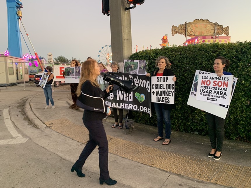 Animal rights activists protest outside the Broward County Fair on November 23, 2021. - PHOTO COURTESY OF PATTI ROTH