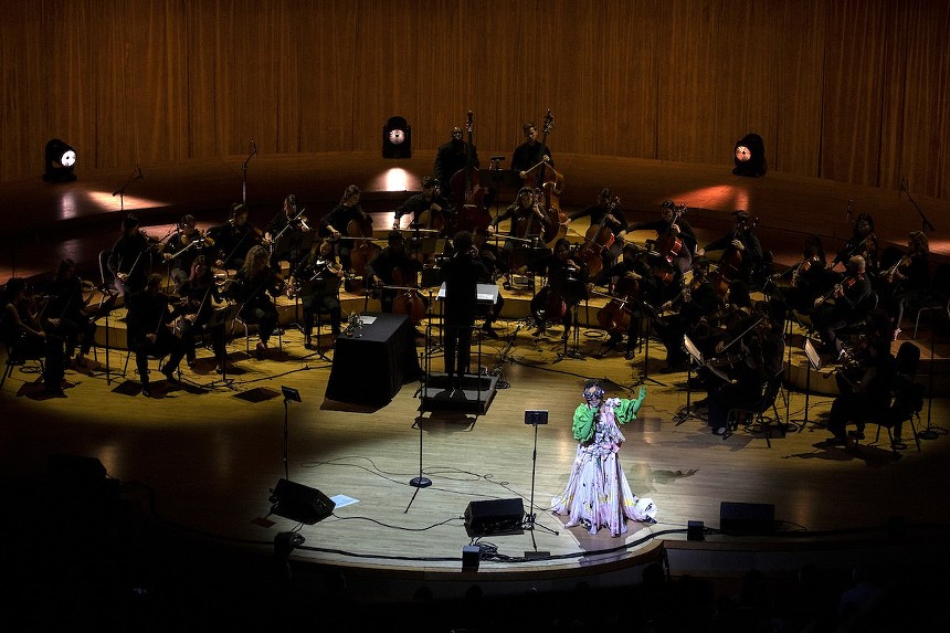 Björk was backed by a 32-person string orchestra. - PHOTO BY SANTIAGO FELIPE