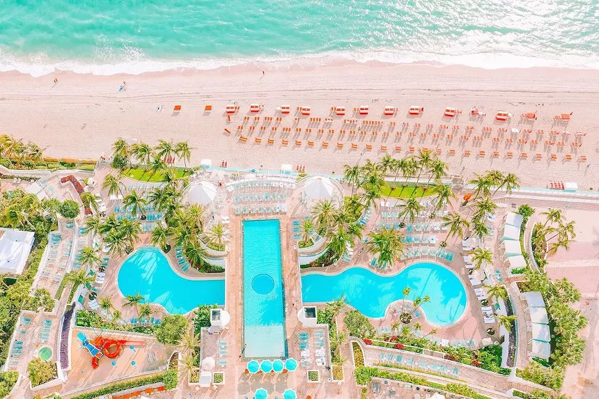 aerial view of the Diplomat Resort in Hollywood