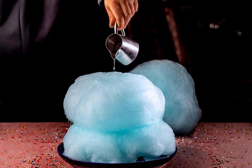 Tableside cotton candy at Salt 7 in Delray Beach. - PHOTO COURTESY OF SALT 7