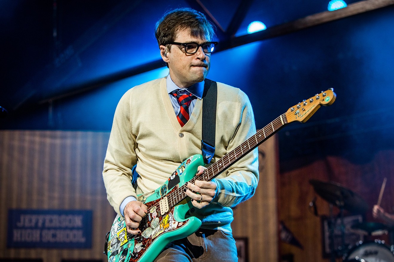 Rivers Cuomo of Weezer. See more photos from Weezer and Pixes at Coral Sky Amphitheatre here.